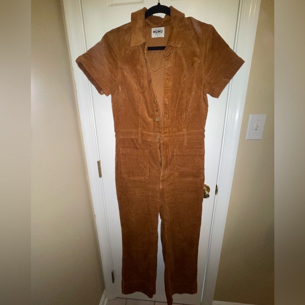 Show Me Your Mumu Orange Corduroy Jumpsuit